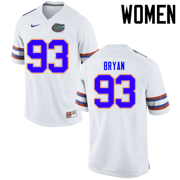 Women Florida Gators #93 Taven Bryan College Football Jerseys Sale-White - Click Image to Close